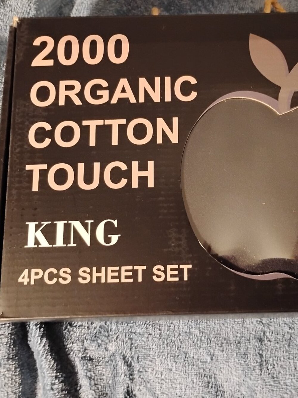 Sheet Set 2000 Bamboo Organic Cotton Black King 4 pc Set New